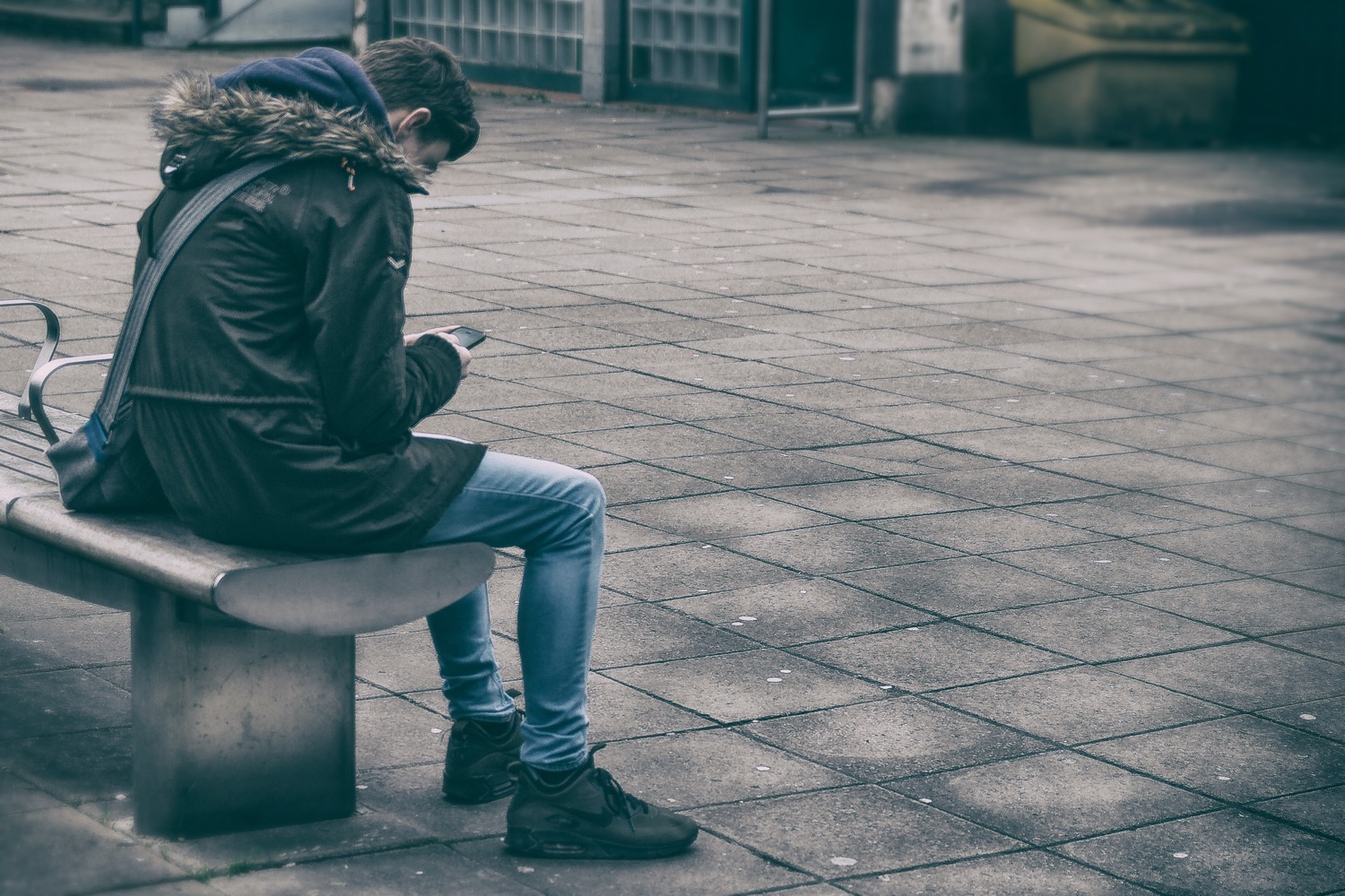 Person looking at phone